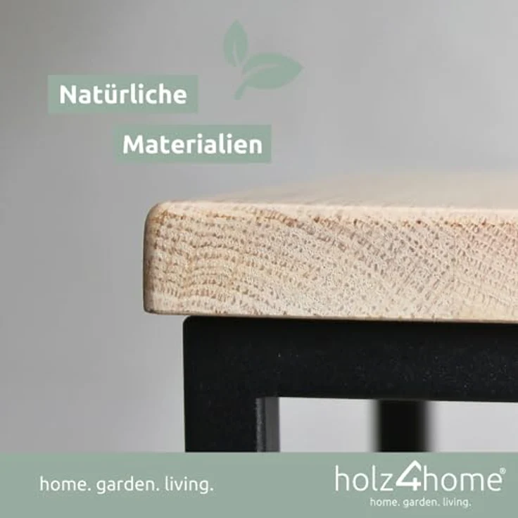 holz4home® Blumenständer Blumenständer, X-Streben - Eiche hellgrau/Schwarz, Loft-/Industrial-Style – Bild 6