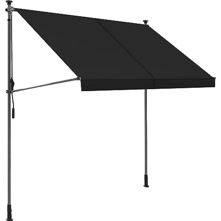 osoltus Klemmmarkise, Balkonmarkise, höhenverstellbar, mit Handkurbel, Sonnenschutz, für Balkon, Terrasse, Garten (250cm, Anthrazit) – Bild 1