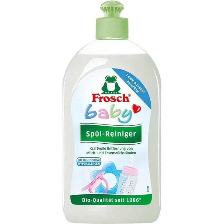 FROSCH Frosch Baby Spül-Reiniger, 500 ml, pH-hautneutral und hypoallergen für die hygienische Reinigung von Babyzubehör