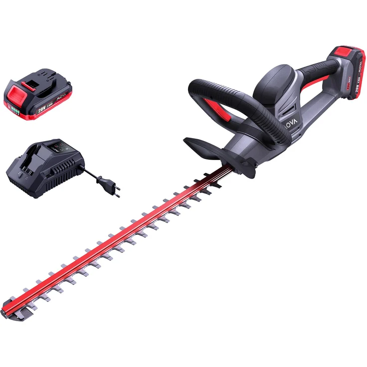 MOVA GH221, Akku-Heckenschere 55 cm, 20 mm Schnittstärke, doppeltwirkende Klinge, vibrationsarm, ergonomischer Griff