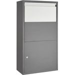 tectake® Paketbox, Briefkasten groß, Postkasten mit Schloss, 44 x 22 x 82 cm, mit Rückholsperre, Briefkasten XXL für Paket und Brief, massiv, Wandmontage, ermöglicht kontaktlose Zustellung, anthrazit