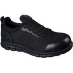Skechers Skechers Synergy Omat S1P Arbeitsschuh, rutschfest mit Aluminiumlegierung Zehenkappe, in schwarz