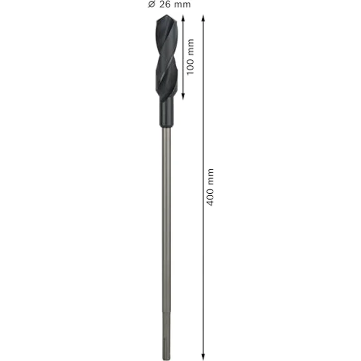 Bosch Schalungs- und Installationsbohrer PRO Wood HSS, sds plus, 26 x 400 mm, hohe Lebensdauer und auslaufende Spiralnut für alle Baumaterialien – Bild 3