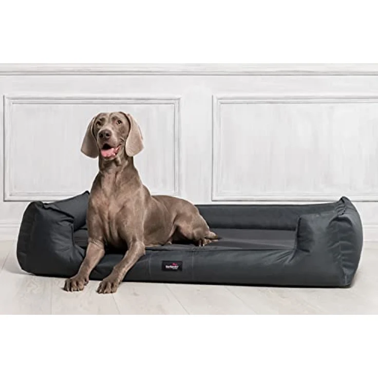 tierlando® Orthopädisches Hundebett Goofy Polyester | ~ inkl. Matratzenschoner ~ (G3 | 90 x 75 cm, 02 | Graphit) – Bild 2