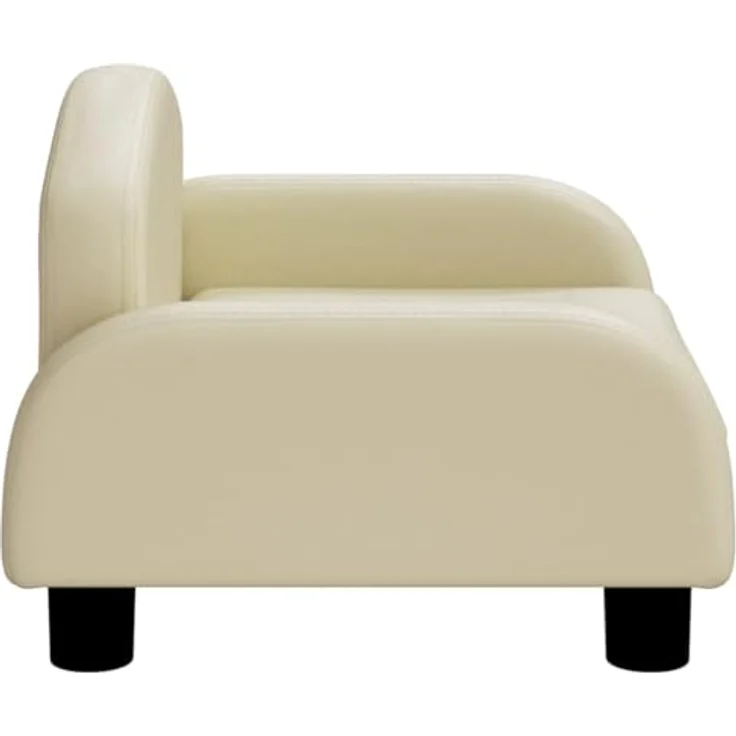 vidaXL Hundekorb Hundebett Creme 50x40x30 cm Kunstleder Körbchen Hundesofa, Wasserabweisend, Stilvolles Design, Max. 50 kg Tragkraft – Bild 5