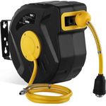 MSW Schlauchtrommel Druckluftschlauch Aufroller Schlauch Automatik Schlauchtrommel 10m, automatische Aufroll-Automatik, 180° drehbar, 8 bar, weiß