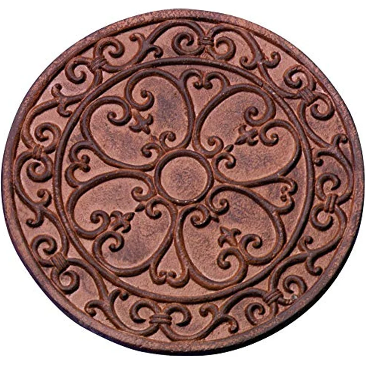 5 Stück Esschert Design Gehwegplatten, Gartenfliesen, Trittplatten, Terrassenplatten Motiv Klassik, rund, ca. Ø 30 cm x 1,2 cm Höhe – Bild 2