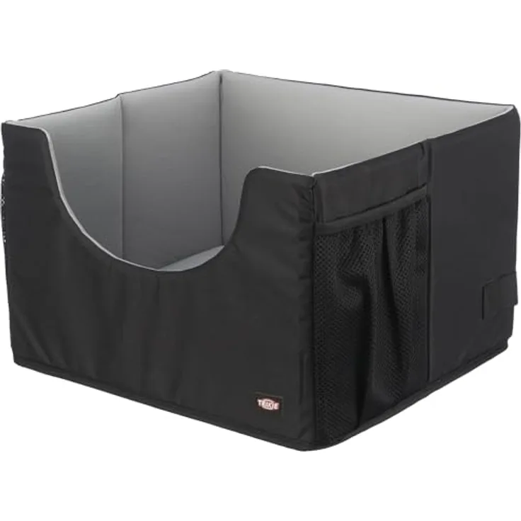 Trixie Autositz 45 × 28 × 40 cm schwarz/grau, mit Befestigungsgurten und herausnehmbarem Kissen