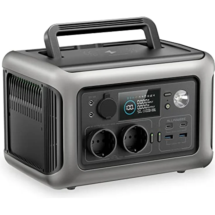 ALLPOWERS R600 Tragbare Powerstation, 299Wh LiFePO4 Batterie mit 2x 600W (1200W Spitze) AC Ausgang Solargenerator, 0-100% Schnellladung in 1 Stunde für Garten Party Reise Camping Wohnmobil Notfall – Bild 1