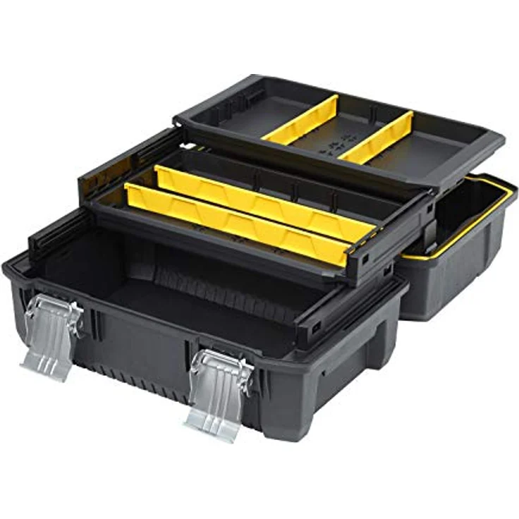 Stanley FatMax Cantilever Werkzeugbox (18 Zoll, 46 x 32 x 24 cm, Koffer für Werkzeuge, Box mit ausladenden Schubfächern, robuster und geräumiger Behälter mit Wasserschutz) FMST1-71219 – Bild 3