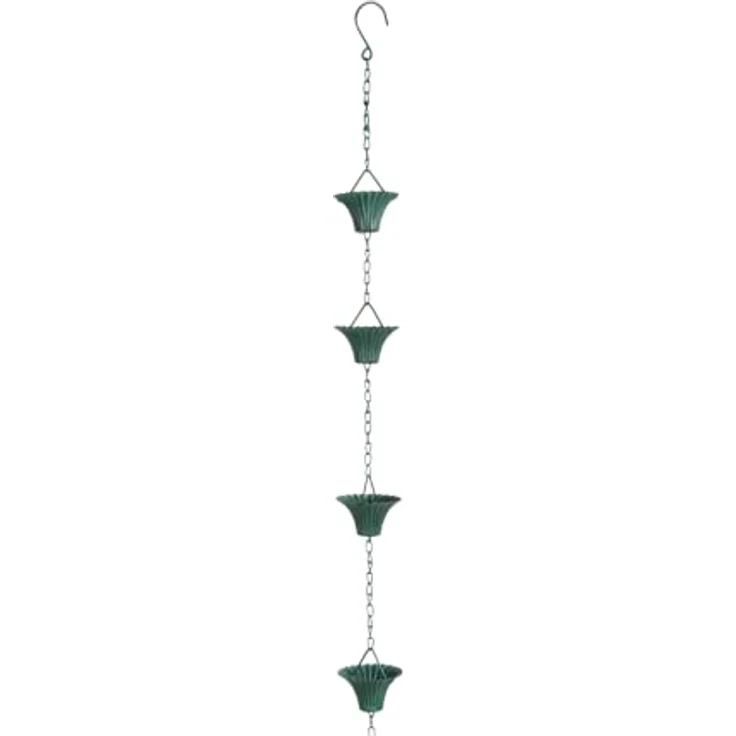 Esschert Design Regenwasserkette Grünspan, aus dem Material Eisen?, 7,9 x 7,9 x 254,0 cm – Bild 5