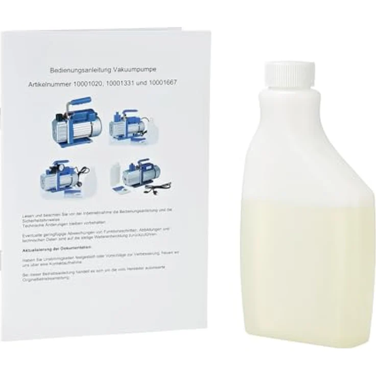 Mucola Vakuumpumpe Unterdruckpumpe für Klimaanlagen, 70 L/min, Aluminiumgehäuse, Silber/Blau, inkl. Ölflasche – Bild 7