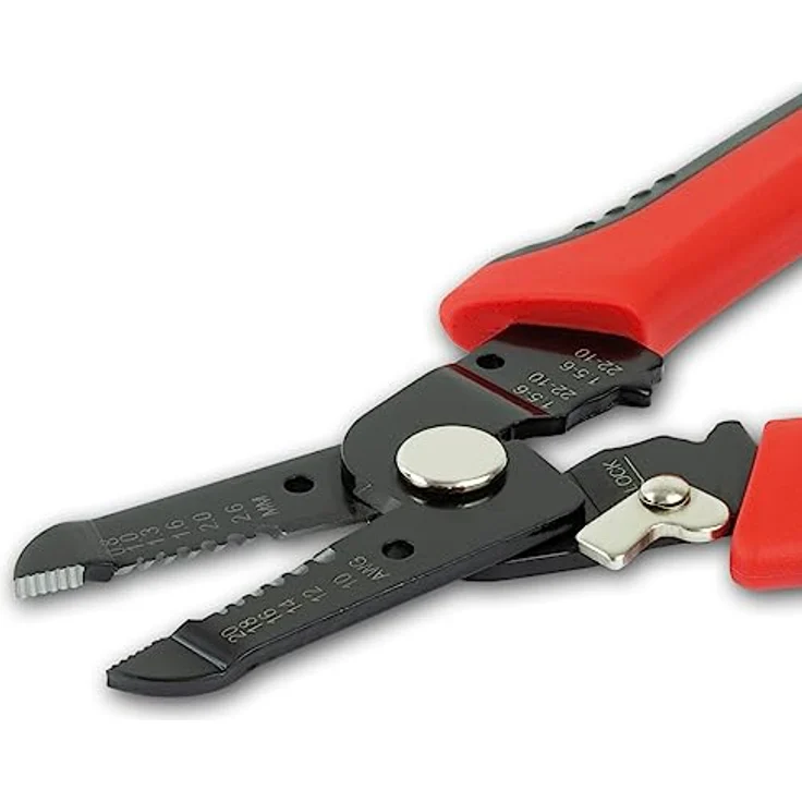 Sintron Kombi-Abisolierzange CWS1, 3in1 Zange zum Schneiden, Abisolieren und Crimpen, ergonomischer gummierter Griff, SK5 Carbonstahl – Bild 2