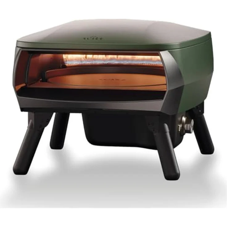 Witt Etna PICCOLO Rotante Pizzaofen, Gasbefeuert mit rotierendem Pizzastein, kompakt, Aluminium-Gehäuse, Farbe: Green – Bild 1