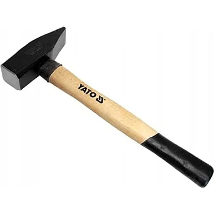 TRIZERATOP Schlosserhammer 1000g, kaltgeschmiedete Hammerfläche, lackierter Holzstiel, geschwärzte Oberfläche, gesicherte Verbindung mit Metallringkeil – Bild 1