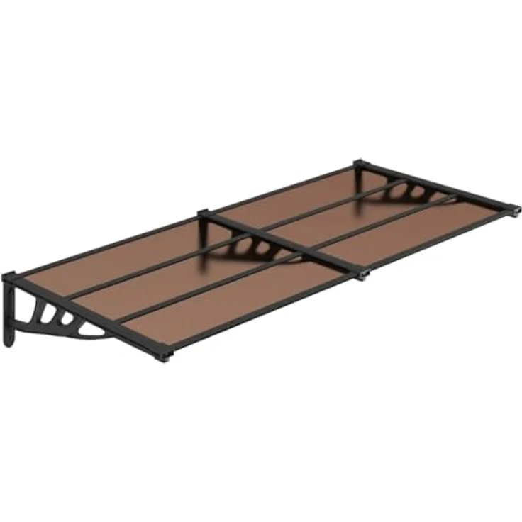 vidaXL Türvordach Schwarz 152,5x90 cm Polycarbonat, wetterfest und korrosionsbeständig – Bild 2