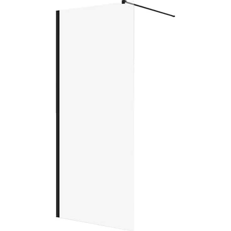 BAD LAND Walk-In Dusche KETIL 140x195 + Duschwanne VIDAR 90x160, Duschabtrennung Transparent Nano Glas, Duschtasse Rechteck Schwarz Steinoptik SMC mit Siphon Ø 90 mm – Bild 4