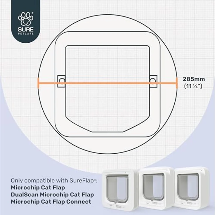 Sureflap Katzenklappen-Montageadapter für Mikrochip Katzenklappen, Einbau in Glas & Wände, Durchmesser 285 mm – Bild 3