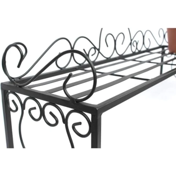 Blumenregal Metall Schwarz 75 cm Blumenständer Mi Blumenbank Blumentreppe Pflanzentreppe Blumenhocker Pflanzenständer - Dandibo – Bild 7