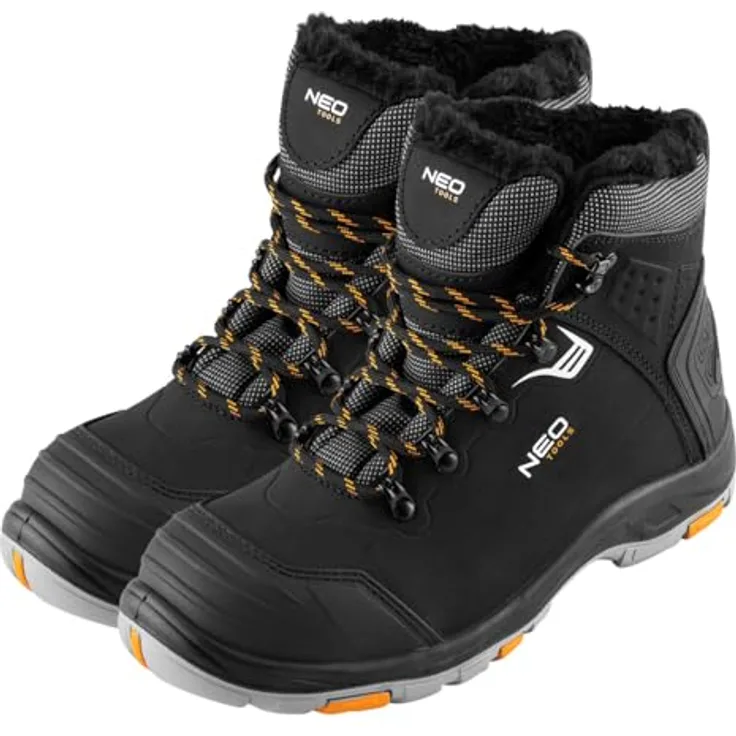 NEO TOOLS Sicherheits- und Arbeitsstiefel S1 SR CI FO, Schutzstiefel für Herren und Damen, schwarz, Größe 44