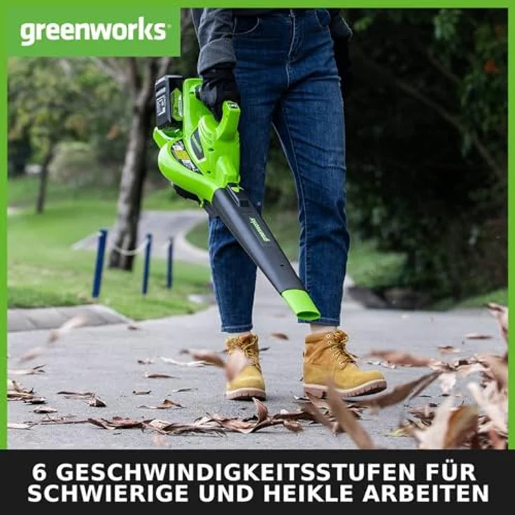 Greenworks Tools 01-000002405307 GD24X2BV Laubbläser Grün Schwarz 48 V – Bild 7
