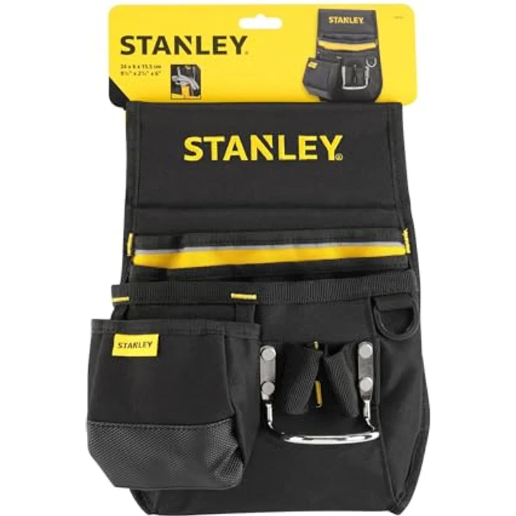 Stanley Gürteltasche - Werkzeuggürtel (33.2x23.5x7.5cm, 600 Denier Nylon, mit 2 Nageltaschen, 1 Hammerhalter und 1 Bandmaßtasche, leicht zugängliche Fächer) 1-96-181 – Bild 4