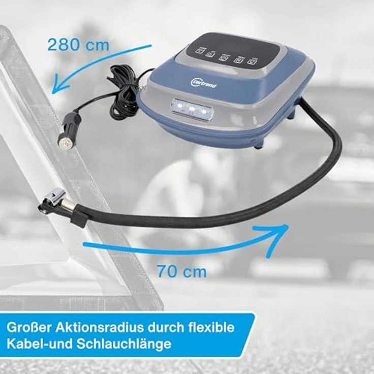Cartrend Kompressor 10 Bar, Luftpumpe mit Abschaltautomatik und LED Arbeitsleuchte – Bild 3