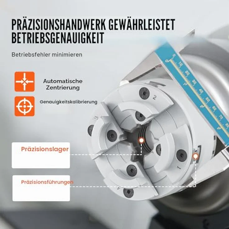 VEVOR KP96 Drehbankfutter 4-Backen φ96mm, Klemmbereich 32–70mm, M33 x 3,5 TPI, Präzision ≤0,3mm, für Holzbearbeitung und Vielfalt an Werkstücken – Bild 3