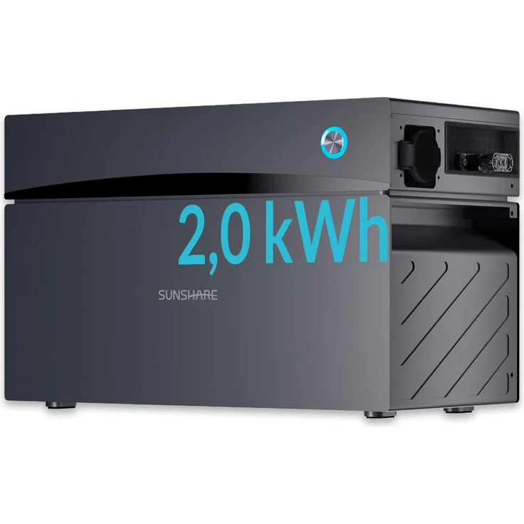 Sunshare Glory 2,0 kWh Balkonkraftwerk-Speichersystem mit modularem Design, erweiterbar auf bis zu 10 kWh, IP65-zertifiziert