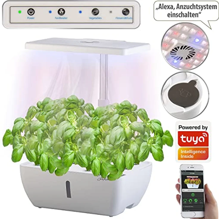 Carlo Milano Smartes WLAN-Anzuchtsystem für 12 Pflanzen, Wachstums-LEDs, App, 7 l – Bild 6