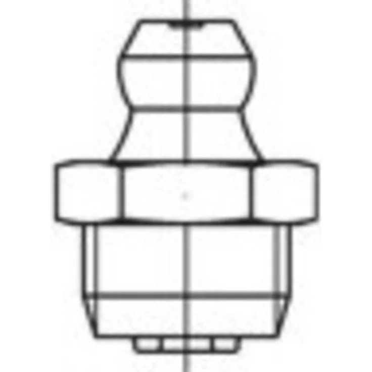Toolcraft DIN 71412 A 4 Meißel, Kegelschmiernippel kurz mit Sechskant und Kegelkopf gerade/axial