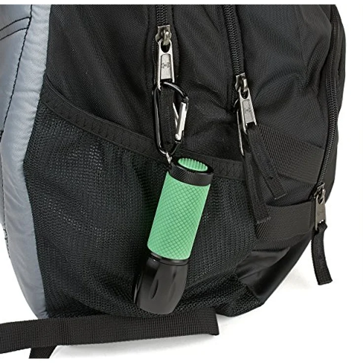 CARSON RedSight Pro Rotlicht-LED Taschenlampe, 9 LEDs, 2 Helligkeitsstufen, leuchtender grüner Griff, mit Karabinerhaken – Bild 5