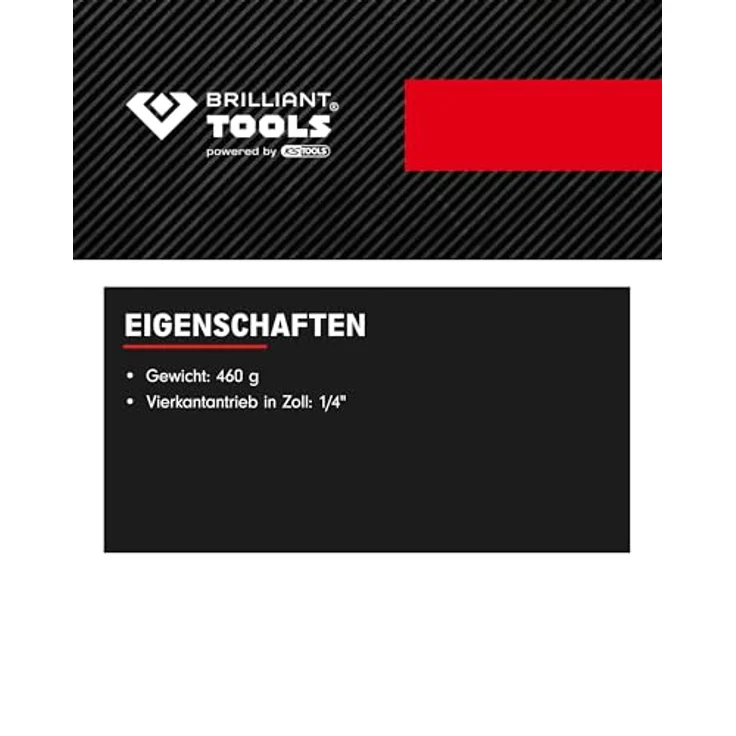 Brilliant Tools BT141906, Drehmomentschlüssel 1/4" mit Drehmomentbereich von 1 bis 25 Nm, robuster Metallkonstruktion und Umschalt-Ratschenkopf – Bild 3