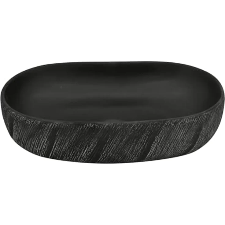 vidaXL Aufsatzwaschbecken, Schwarz Oval 59x40x14 cm Keramik, handgefertigt, minimalistische Eleganz im Vintage-Stil – Bild 4