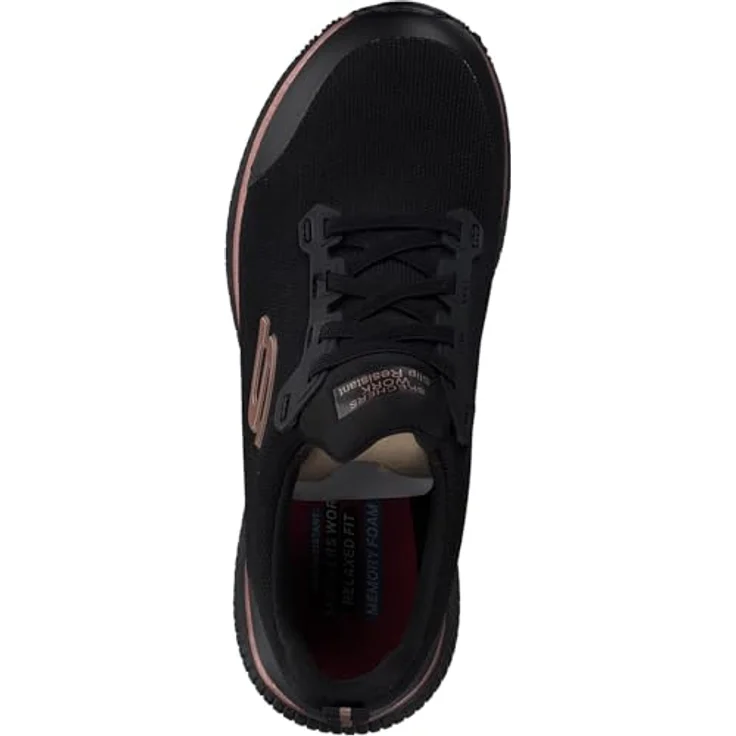Skechers WORK Damen Sicherheitsschuh, rutschfest schwarz-gold, Anti-Rutsch-Sohle, Gedächtnisschaum-Fussbett, EN 20347:2012 – Bild 7