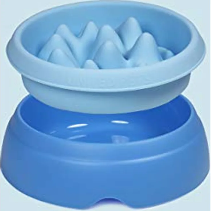 United Pets K2 Design Hundenapf 2 in 1: Normaler Napf und Anti-Schling-Napf, Hellblau, 2000 ml, one Size