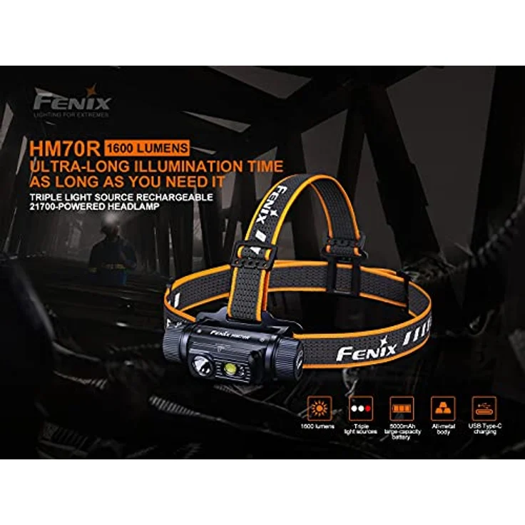 FENIX Hm70r Rechargeable 21700 Powered Headlamp with, Neutral White and Red LEDs Scheinwerfer – Bild 3