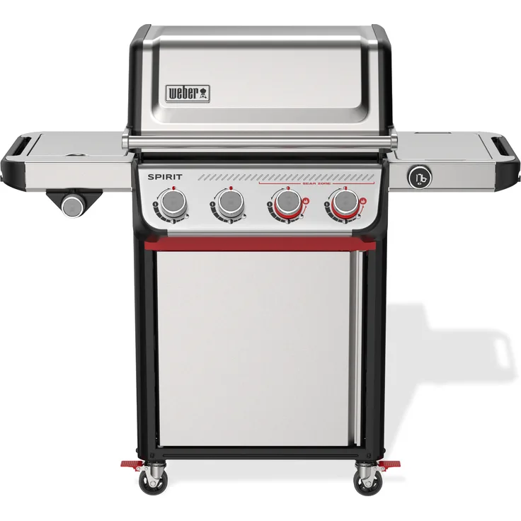Weber SPIRIT SP-435 GBS Gasgrill Edelstahl, 4 Brenner mit Seitenbrenner und digitalem Thermometer