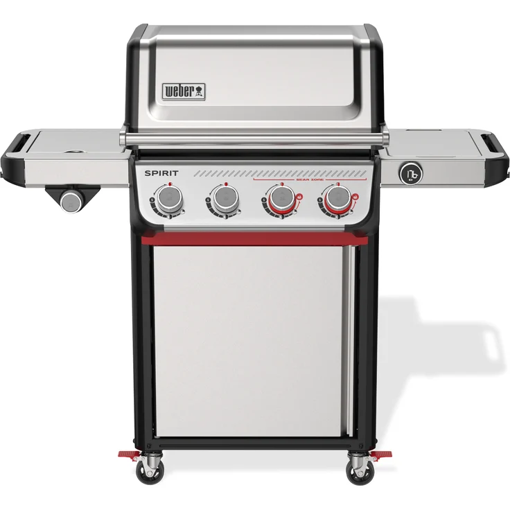 Weber SPIRIT SP-435 GBS Gasgrill Edelstahl, 4 Brenner mit Seitenbrenner und digitalem Thermometer