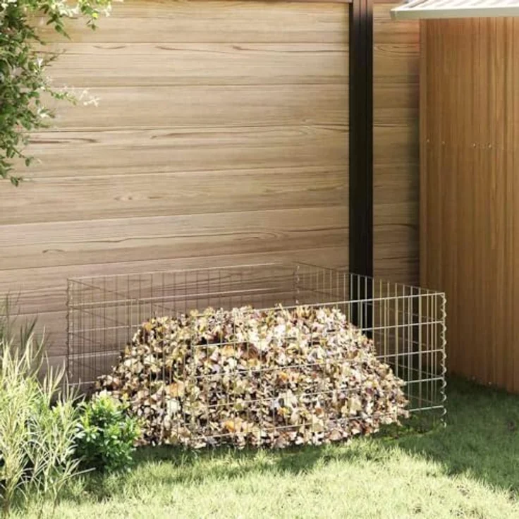 vidaXL Komposter Gartenkomposter 100x100x50 cm aus verzinktem Stahl, quadratisch, silber, für außen – Bild 2