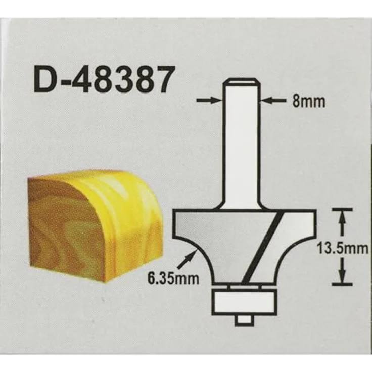 Makita Abrundfräser D-48387, 25,4 mm Ø, 8 mm Schaft, 56 mm Gesamtlänge mit Kugellager – Bild 2