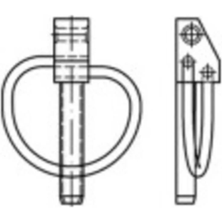 Toolcraft Klappstecker DIN 11023, galvanisch verzinkter Stahl, 10 mm Durchmesser, gelb, 50 Stück