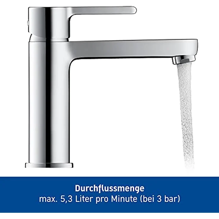 Duravit B.2 Waschtischarmatur, Größe M (Auslauf Höhe 106,5 mm), Wasserhahn Bad, Waschbecken Armatur mit Keramikkartusche, Chrom – Bild 2