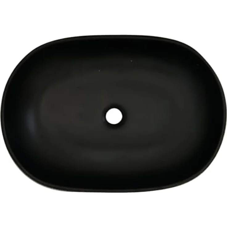 vidaXL Aufsatzwaschbecken, Schwarz Oval 59x40x14 cm Keramik, handgefertigt, minimalistische Eleganz im Vintage-Stil – Bild 6