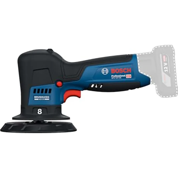 Bosch Professional GPX 12V-125, Akku Exzenterpoliermaschine mit 125-mm-Polierteller und bürstenlosem Motor, Kompakt und ergonomisch