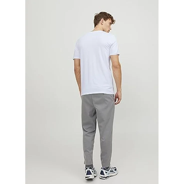 Jack & Jones Basic V-Shirt für Herren, Weiß, aus hochwertigem Jerseystoff, Größe XL – Bild 4