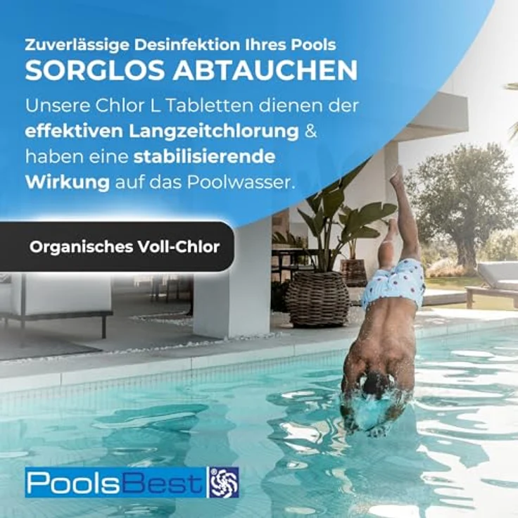 3 kg - PoolsBest® Chlor L 200g Tabletten 92% Aktivchlor langsamlöslich – Bild 3