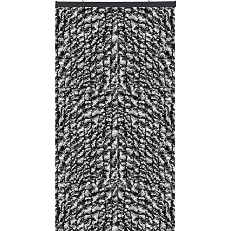 Bestlivings Flauschvorhang in Sondergröße - Türvorhang Breite: 100cm - Länge: 250cm, Schwarz Meliert - Preisvergleich