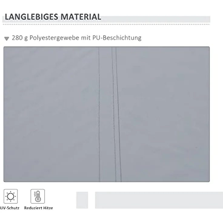 Outsunny manuelle Gelenkarmmarkise Markise 4m mit Handkurbel Balkonmarkise Sonnenschutz Wandmontage Balkon Alu Weiß+Grau 395 x 245 cm – Bild 4