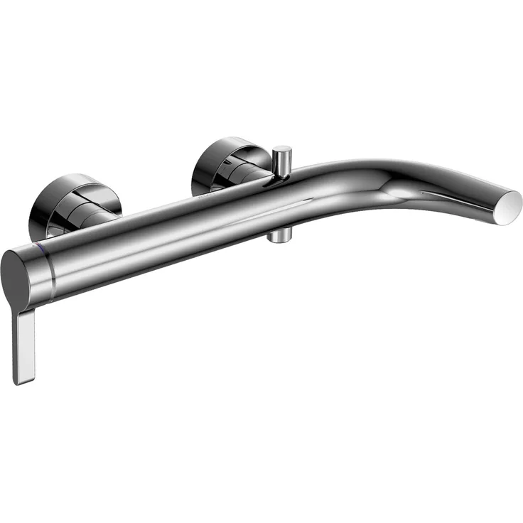 Keuco Wannenmischer Edition 400 51520, Chrom, skulpturales Design mit fünfjähriger Garantie, ergonomischer Einhebelmischer für einfache Temperatur- und Mengenregulierung